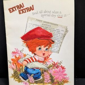 Vintage Hallmark Thought O' You embossed greeting card no envelope 2-2026D4